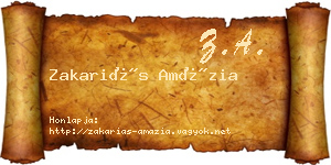 Zakariás Amázia névjegykártya